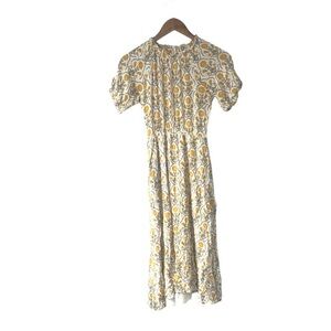 Sweet Salt Yellow Floral Print Summer Short Sleeve Maxi Dress Cottage Prairie 2